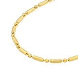14K Gold 1.50MM Diamond Cut Bead and Bar Chain Bracelet