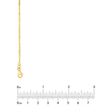14K Gold 1.50MM Diamond Cut Bar and Bead 3+1 Chain Necklace