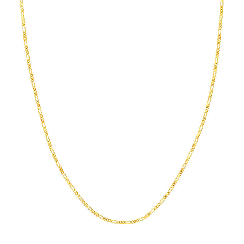 14K Gold 1.90MM Figaro Chain 3+1 Necklace