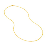 14K Gold 1.90MM Figaro Chain 3+1 Necklace
