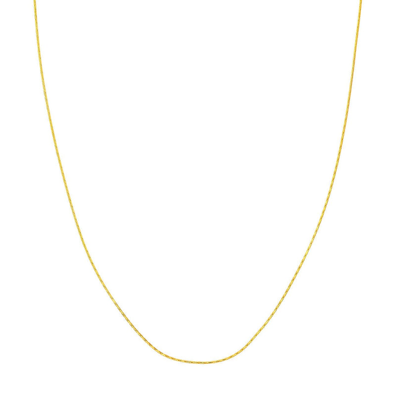 14K Gold 0.80MM Diamond Cut Forzentina Chain Necklace