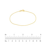 14K Gold 0.80MM Diamond Cut Forzentina Chain Bracelet