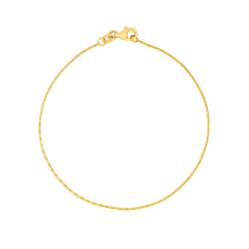 14K Gold 0.80MM Diamond Cut Forzentina Chain Bracelet
