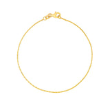 14K Gold 0.80MM Diamond Cut Forzentina Chain Bracelet