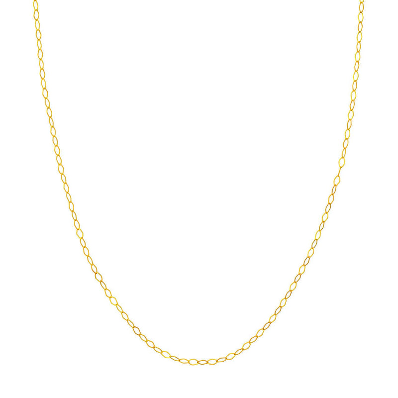14K Gold 2.50MM Piatto Chain Necklace
