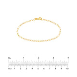 14K Gold 2.50MM Piatto Chain Bracelet