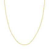 14K Gold 1.50MM Bar and Bead Chain Necklace