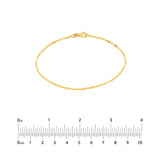 14K Gold 1.50MM Bar and Bead Chain Bracelet