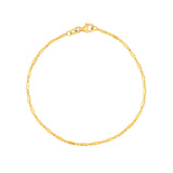 14K Gold 1.50MM Bar and Bead Chain Bracelet