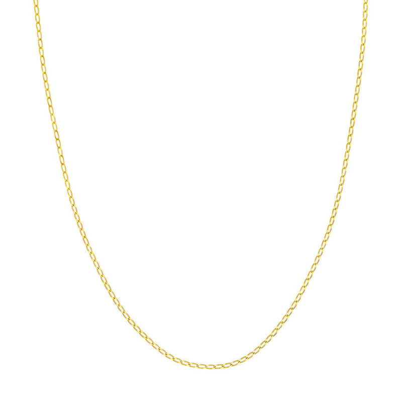 14K Gold 2.00MM Hammered Long Piatto Chain Necklace