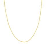 14K Gold 2.00MM Hammered Long Piatto Chain Necklace