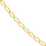 14K Gold 2.00MM Hammered Long Piatto Chain Necklace