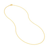 14K Gold 2.00MM Hammered Long Piatto Chain Necklace