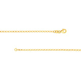 14K Gold 2.00MM Hammered Long Piatto Chain Necklace