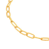 14K Gold 2.00MM Hammered Long Piatto Chain Bracelet