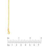 14K Gold 1.65MM Diamond Cut Valentino Chain Necklace