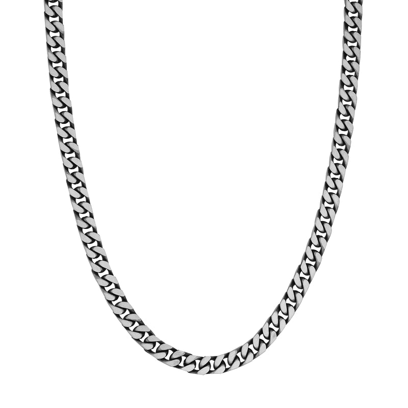 Sterling Silver Oxidized Cuban Chain