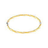 14K Two Tone Gold Twisted Bangle