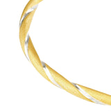 14K Two Tone Gold Twisted Bangle