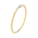 14K Two Tone Gold Twisted Bangle
