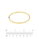 14K Two Tone Gold Twisted Bangle