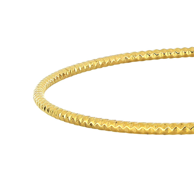 14K Gold Slip-On Diamond Cut Bangle