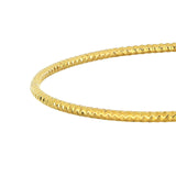 14K Gold Slip-On Diamond Cut Bangle