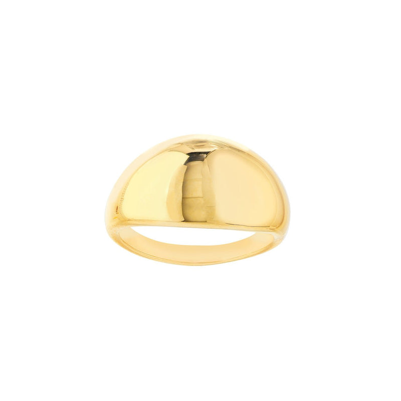 14K Gold Dome Signet Band