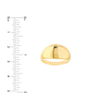 14K Gold Dome Signet Band