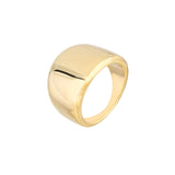 14K Gold Wide Style Signet Band