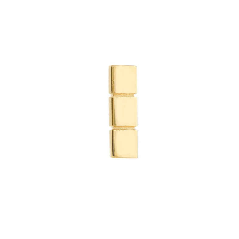 14K Gold Triple Square Bar Earrings