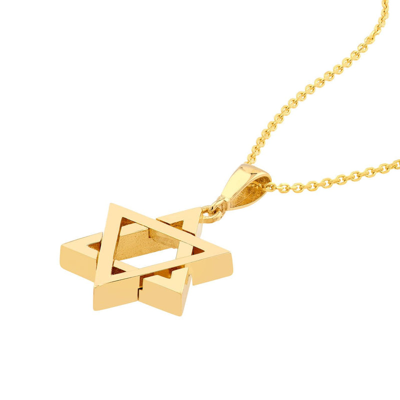 14K Gold Star of David Pendant