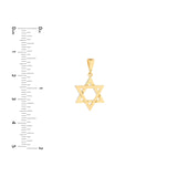 14K Gold Star of David Pendant