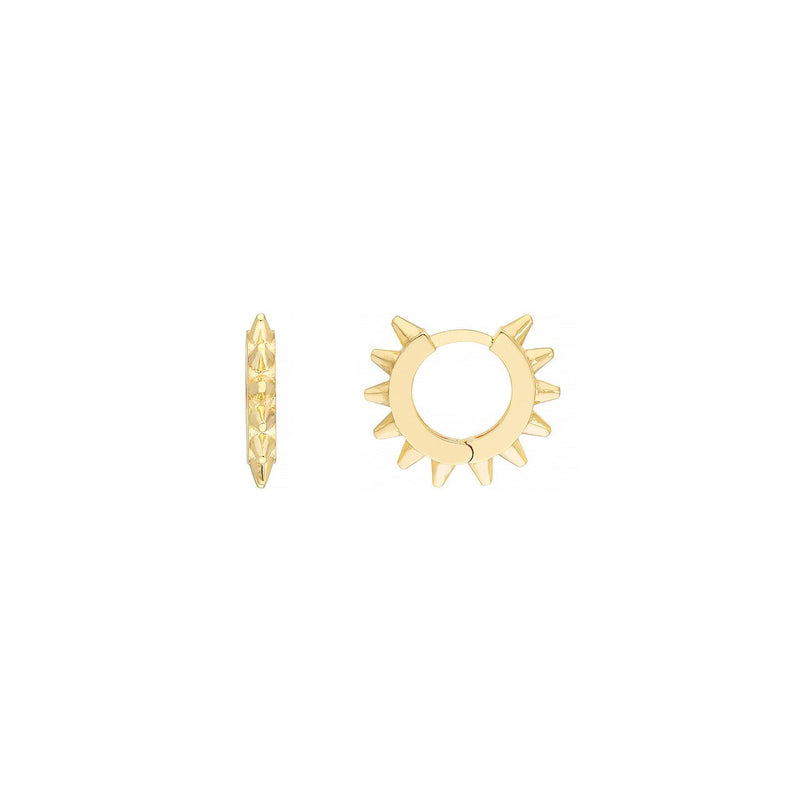14K Gold Spiked Huggie Earrings