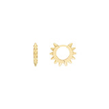 14K Gold Spiked Huggie Earrings