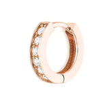 14K Gold 10MM Channel Diamond Huggie Earrings