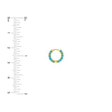 14K Gold Turquoise Prong Set Huggie Earrings