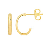 14K Gold 12.75MM Medium J-Hoop Earrings