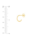 14K Gold 12.75MM Medium J-Hoop Earrings