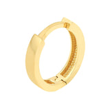 14K Gold 2MM Oval Squared Hoop Earrings