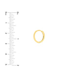 14K Gold 2MM Oval Squared Hoop Earrings