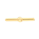 14K Gold Polished Bar Stud Earrings