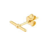 14K Gold Polished Bar Stud Earrings