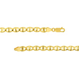 14K Gold 5.40MM Concave Mariner Chain Necklace