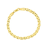 14K Gold 5.40MM Concave Mariner Chain Bracelet