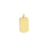14K Gold Ribbed Dog Tag Pendant