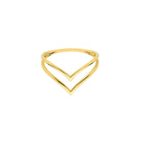 14K Gold Double Chevron Ring
