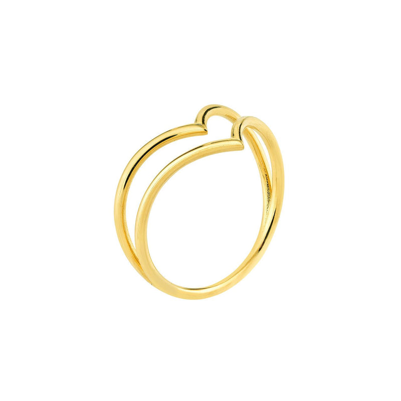 14K Gold Double Chevron Ring