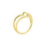 14K Gold Double Chevron Ring