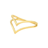 14K Gold Double Chevron Ring